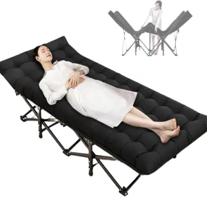 Folding Bed Cot with Mattress, Camping Cots for Sleeping Comfortable Guest Bed for Adults 600D Oxford Portable Folding Outdoor Cots for Office/Home Nap/Outdoor Travel(190 * 68 * 49cm)