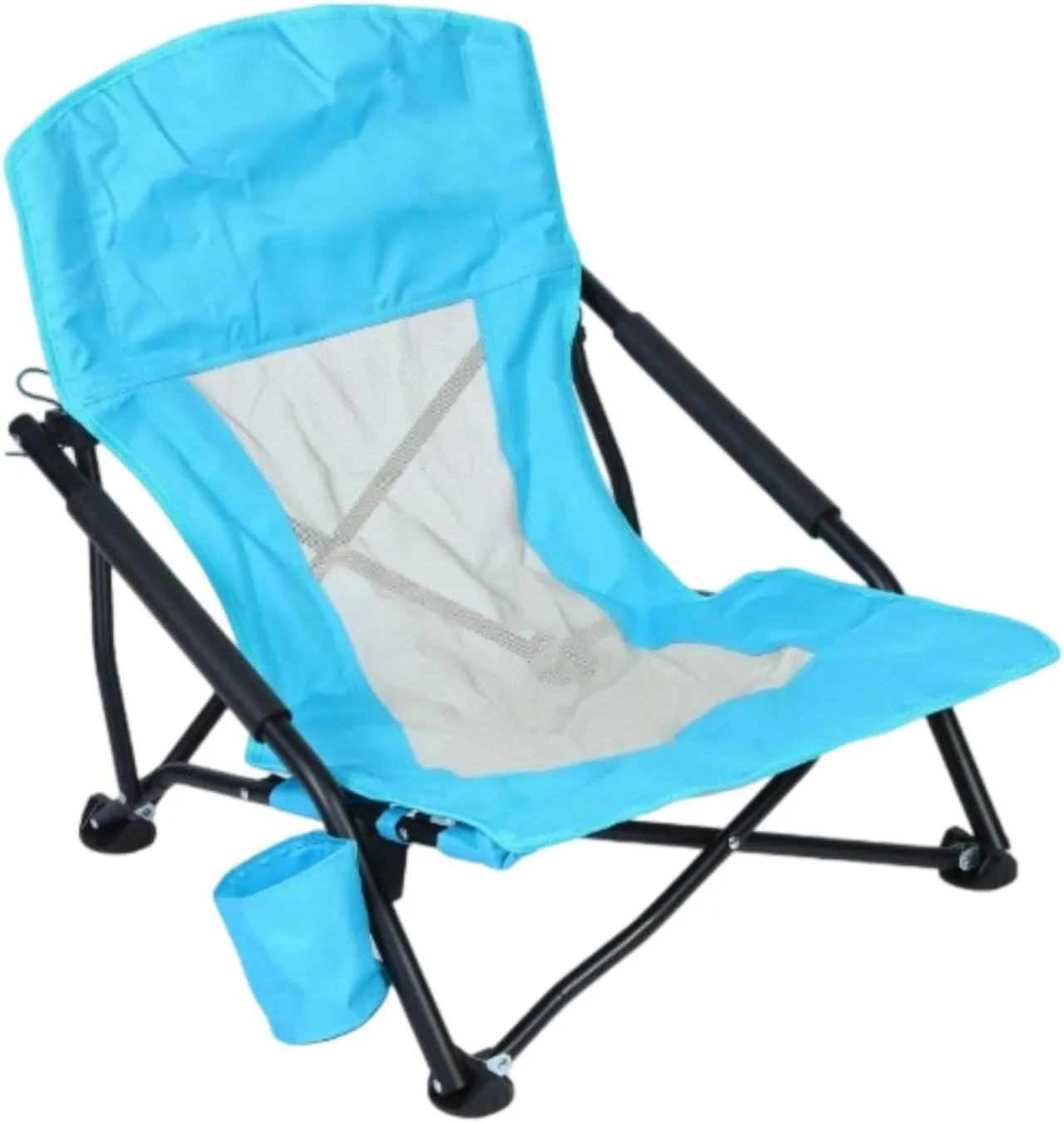 Folding Camping Chair Folding Chaise Chair Foldable Lounger High Backrest Picnic Seat for Beach Concert Picnic Fishing Pool, Blue