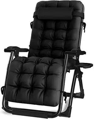 Folding Chair Folding Chair, Sun Lounger Deck Chair, for Holiday Garden Beach Lounge Camping Outdoor Sun Lounger Recliner (Color : C, Size : Black)