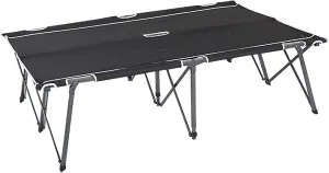 Folding Double Camping Cot Bed, Portable Oversized Adjustable Steel Frame Sleeping Bed, for Outdoor Travel, Hunting, Hiking, Beach, Single & Double