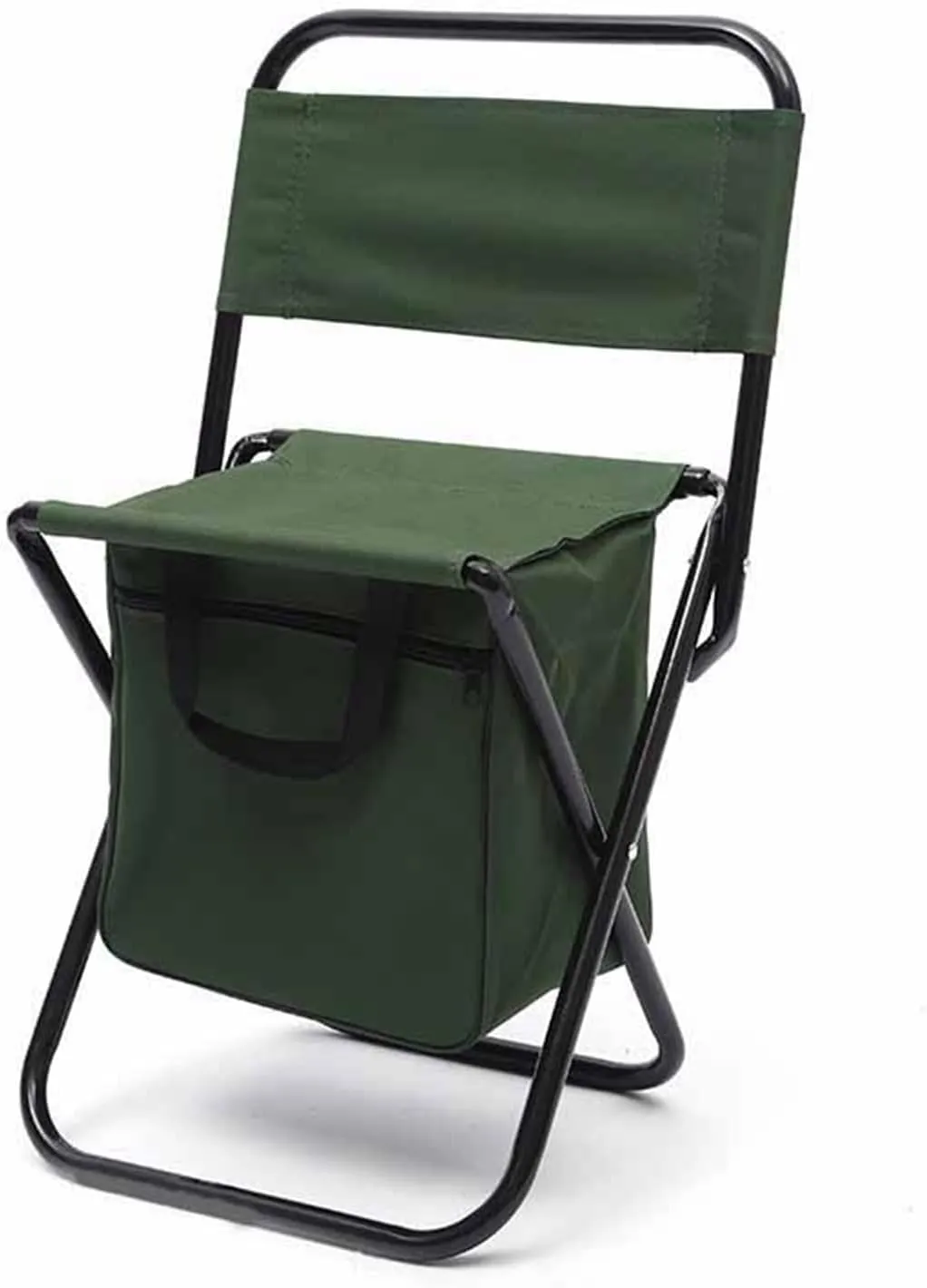 Folding Fishing Chair, Portable Foldable Leisure Back Chair with Bag for Outdoor Camping Fishing Hiking Backpacking (Green)