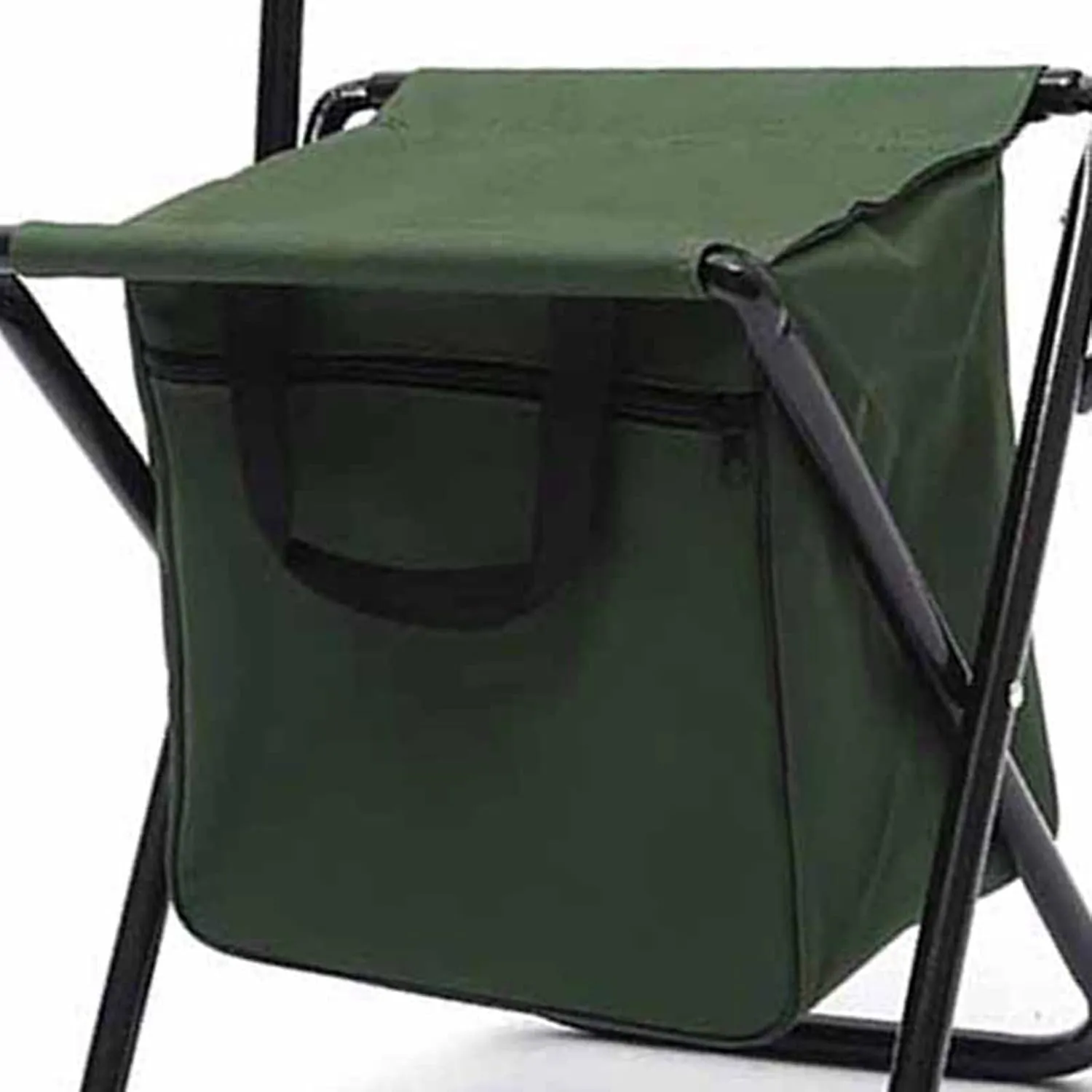 Folding Fishing Chair, Portable Foldable Leisure Back Chair with Bag for Outdoor Camping Fishing Hiking Backpacking (Green)