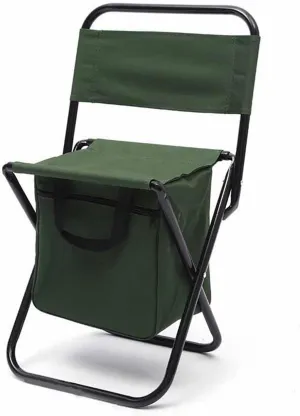 Folding Fishing Chair, Portable Foldable Leisure Back Chair with Bag for Outdoor Camping Fishing Hiking Backpacking (Green)