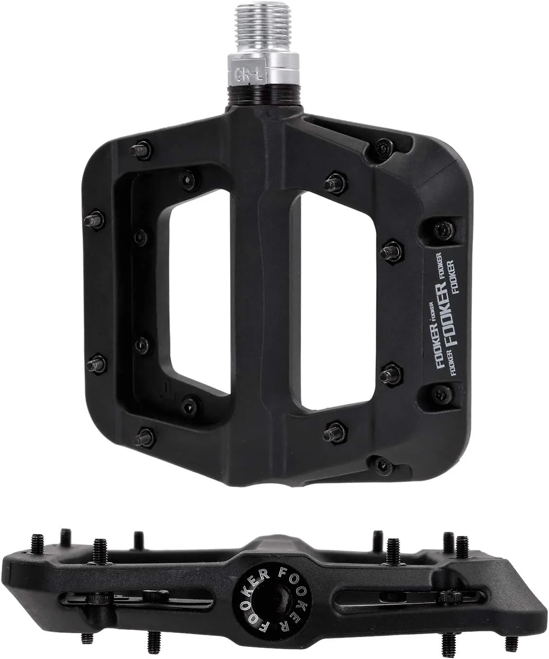FOOKER MTB Pedals Mountain Bike Pedals 3 Bearing Non-Slip Lightweight Nylon Fiber Bicycle Platform Pedals for BMX MTB 9/16"