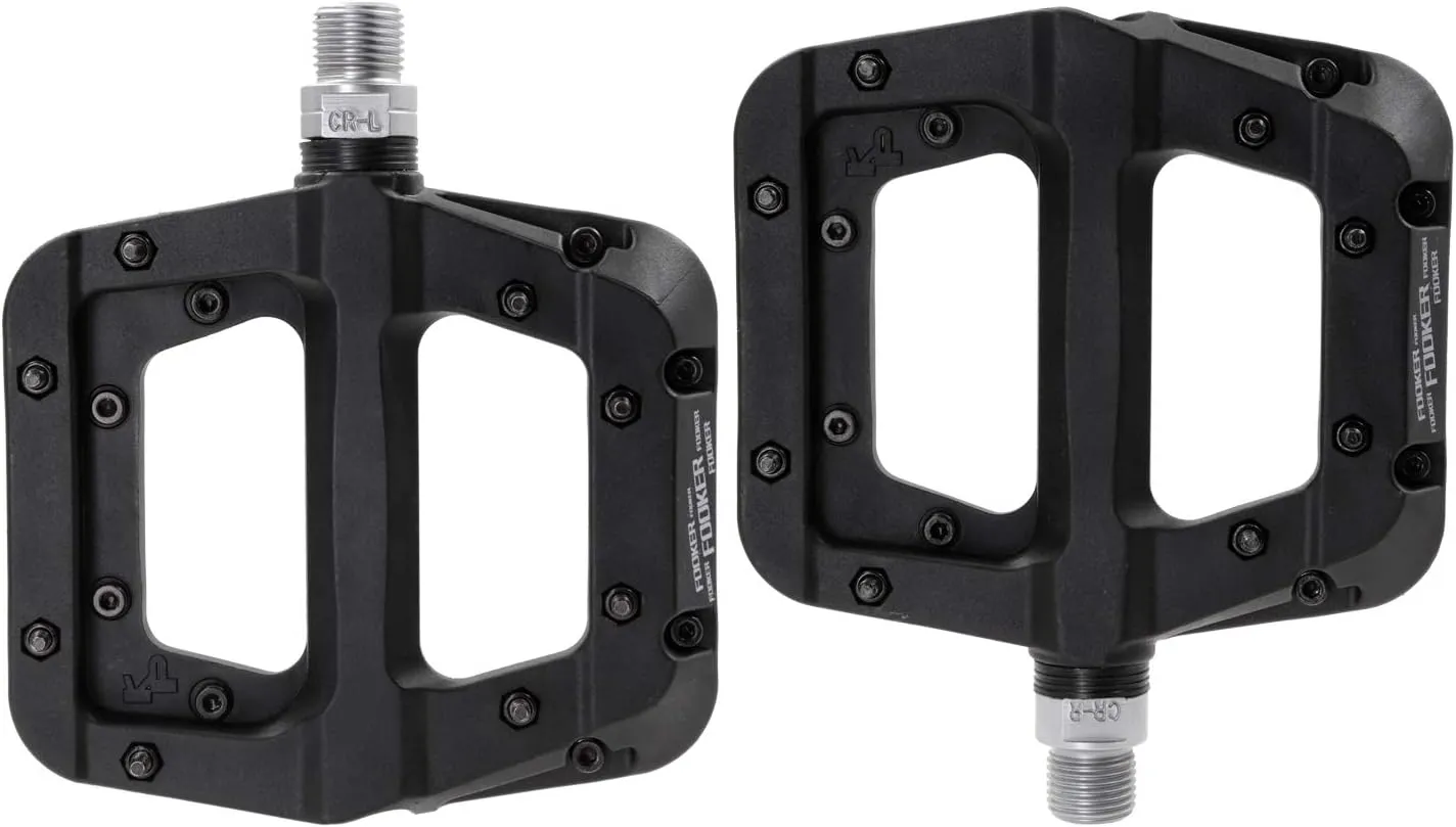 FOOKER MTB Pedals Mountain Bike Pedals 3 Bearing Non-Slip Lightweight Nylon Fiber Bicycle Platform Pedals for BMX MTB 9/16"