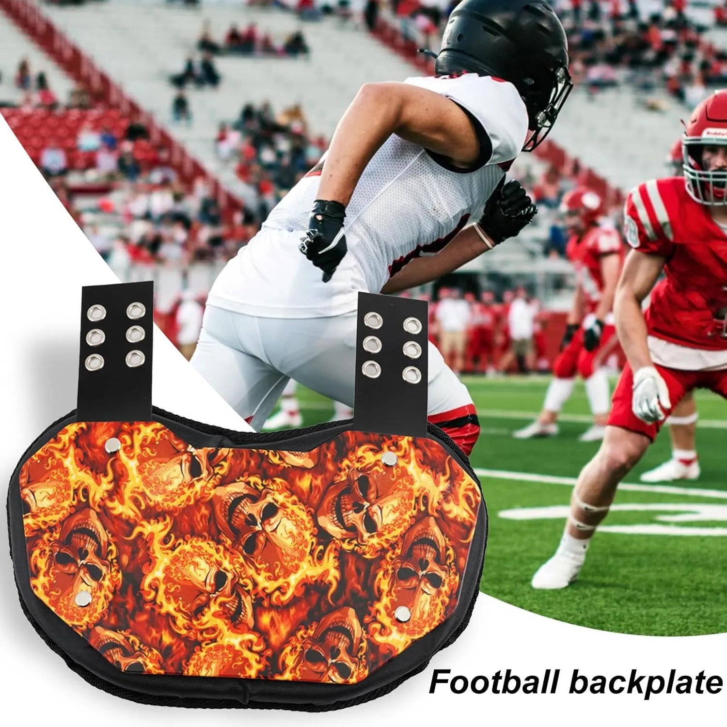 Football Backplate - Professional Football Back for - Lower Back Pads, Rear Rear Protector, Hard Outer Shell with Nylon Strap Adjustable