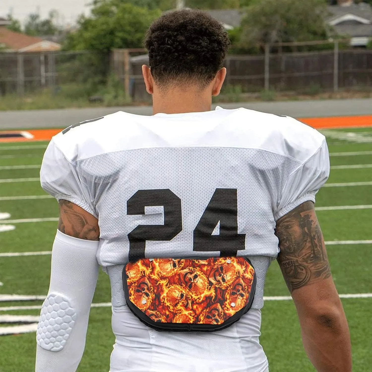 Football Backplate - Professional Football Back for - Lower Back Pads, Rear Rear Protector, Hard Outer Shell with Nylon Strap Adjustable
