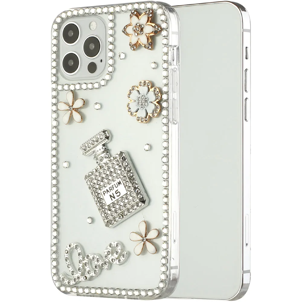 For Apple iPhone 11 (6.1") Bling Clear Crystal 3D Full Diamonds Luxury Sparkle Rhinestone Hybrid Protective  Phone Case Cover