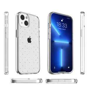 For Apple iPhone 14 Plus (6.7") Clarity Diamond Bling Sparkle Hybrid Hard PC Shell & Soft TPU Shock-Absorption Bumper Clear Phone Case Cover