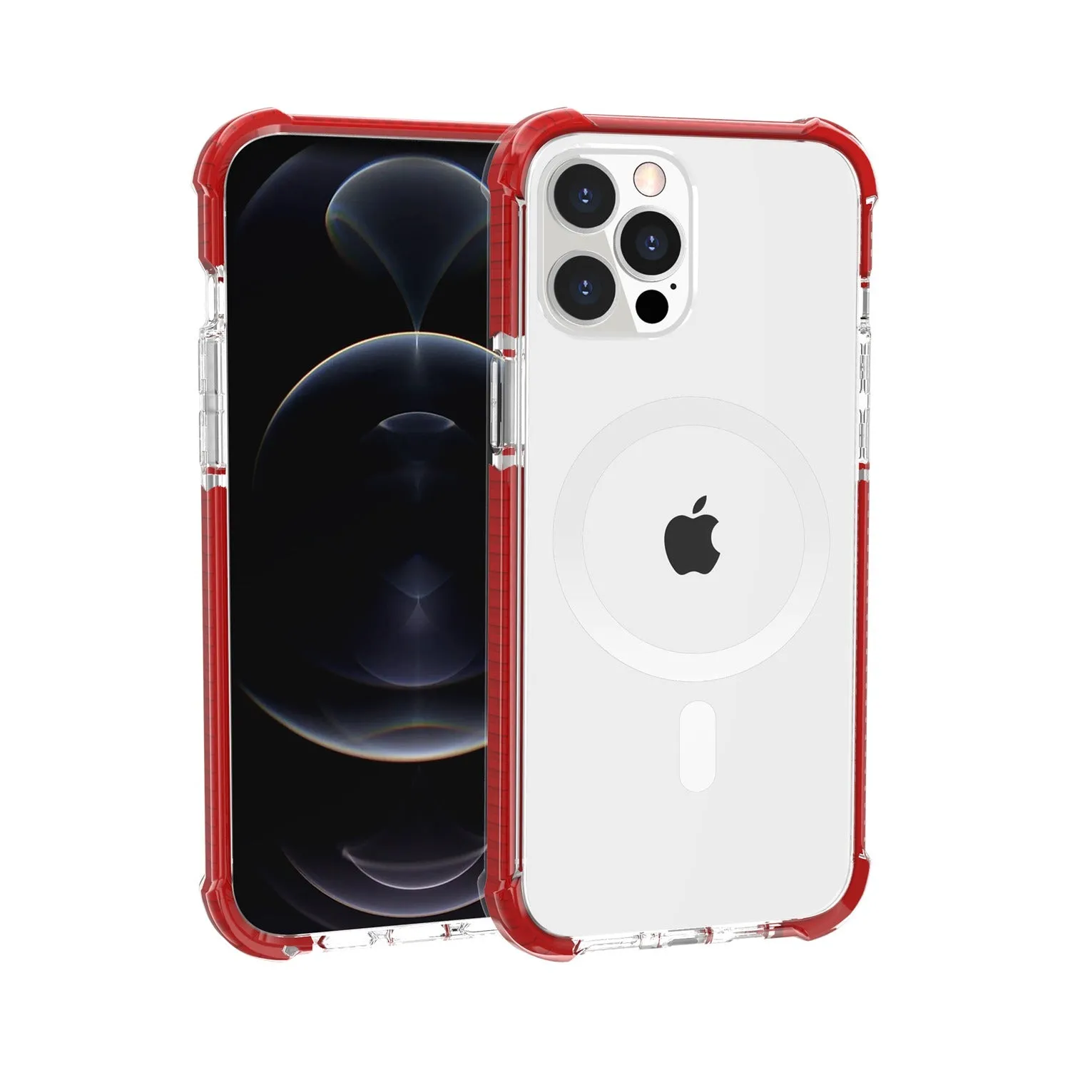 For Apple iPhone 14 Pro (6.1") Hybrid Acrylic Transparent Hard PC   TPU Color Frame Bumper Compatible with MagSafe  Phone Case Cover