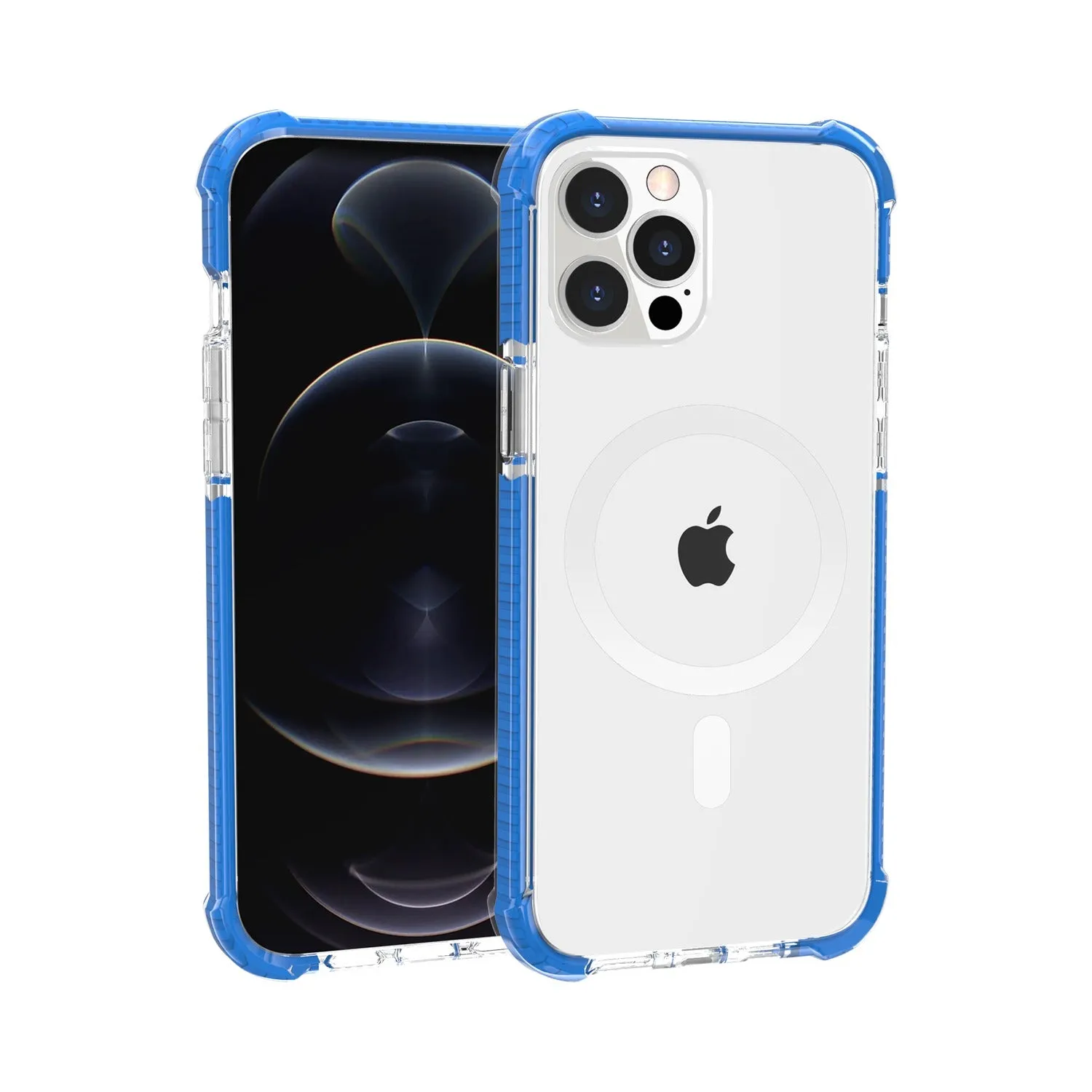 For Apple iPhone 14 Pro (6.1") Hybrid Acrylic Transparent Hard PC   TPU Color Frame Bumper Compatible with MagSafe  Phone Case Cover