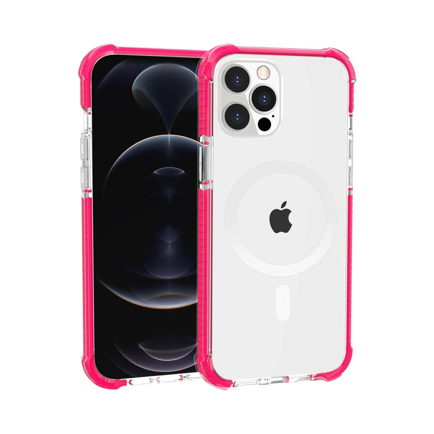 For Apple iPhone 14 Pro (6.1") Hybrid Acrylic Transparent Hard PC   TPU Color Frame Bumper Compatible with MagSafe  Phone Case Cover