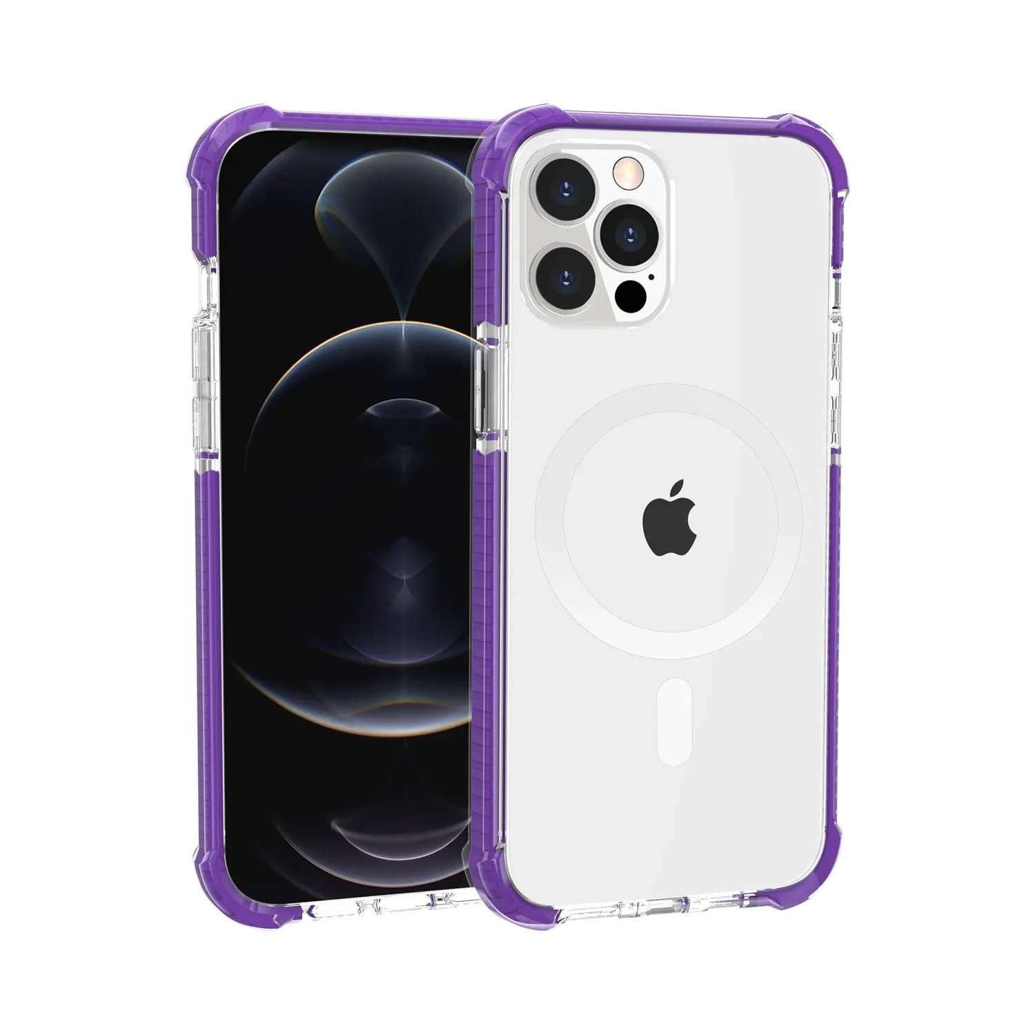 For Apple iPhone 14 Pro (6.1") Hybrid Acrylic Transparent Hard PC   TPU Color Frame Bumper Compatible with MagSafe  Phone Case Cover