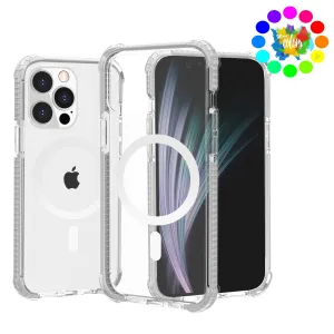 For Apple iPhone 14 Pro (6.1") Hybrid Acrylic Transparent Hard PC   TPU Color Frame Bumper Compatible with MagSafe  Phone Case Cover