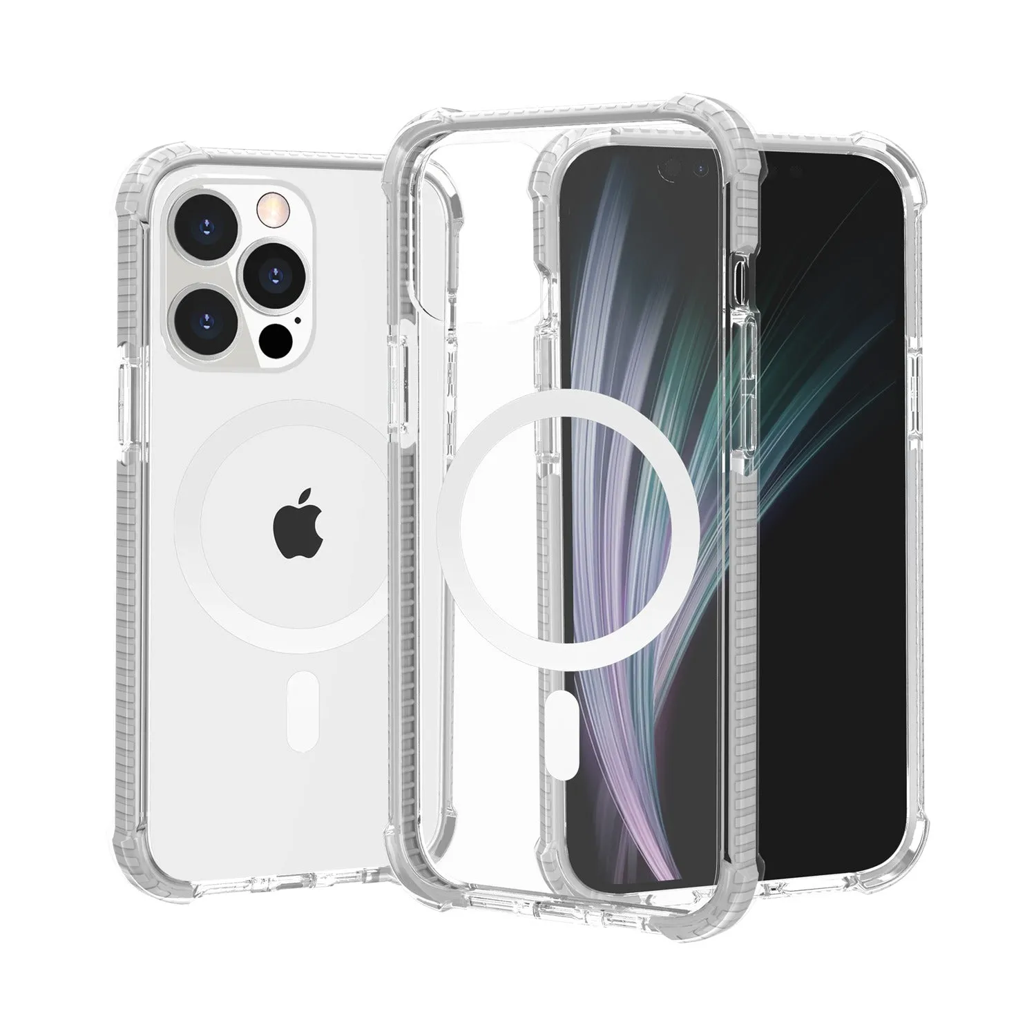 For Apple iPhone 14 Pro (6.1") Hybrid Acrylic Transparent Hard PC   TPU Color Frame Bumper Compatible with MagSafe  Phone Case Cover