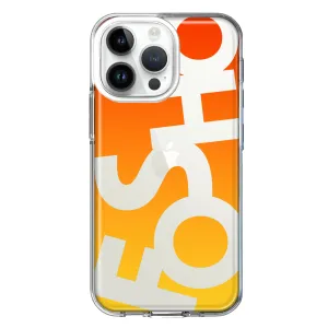 For Apple iPhone 14 Pro Max Orange Yellow Clear Funny Text Quote Fosho Design Hybrid Protective Phone Case Cover