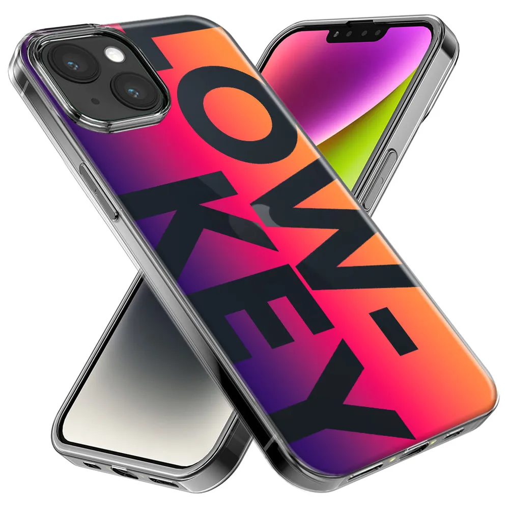 For Apple iPhone 14 Pro Max Purple Pink Orange Clear Funny Text Quote Low Key Design Hybrid Protective Phone Case Cover