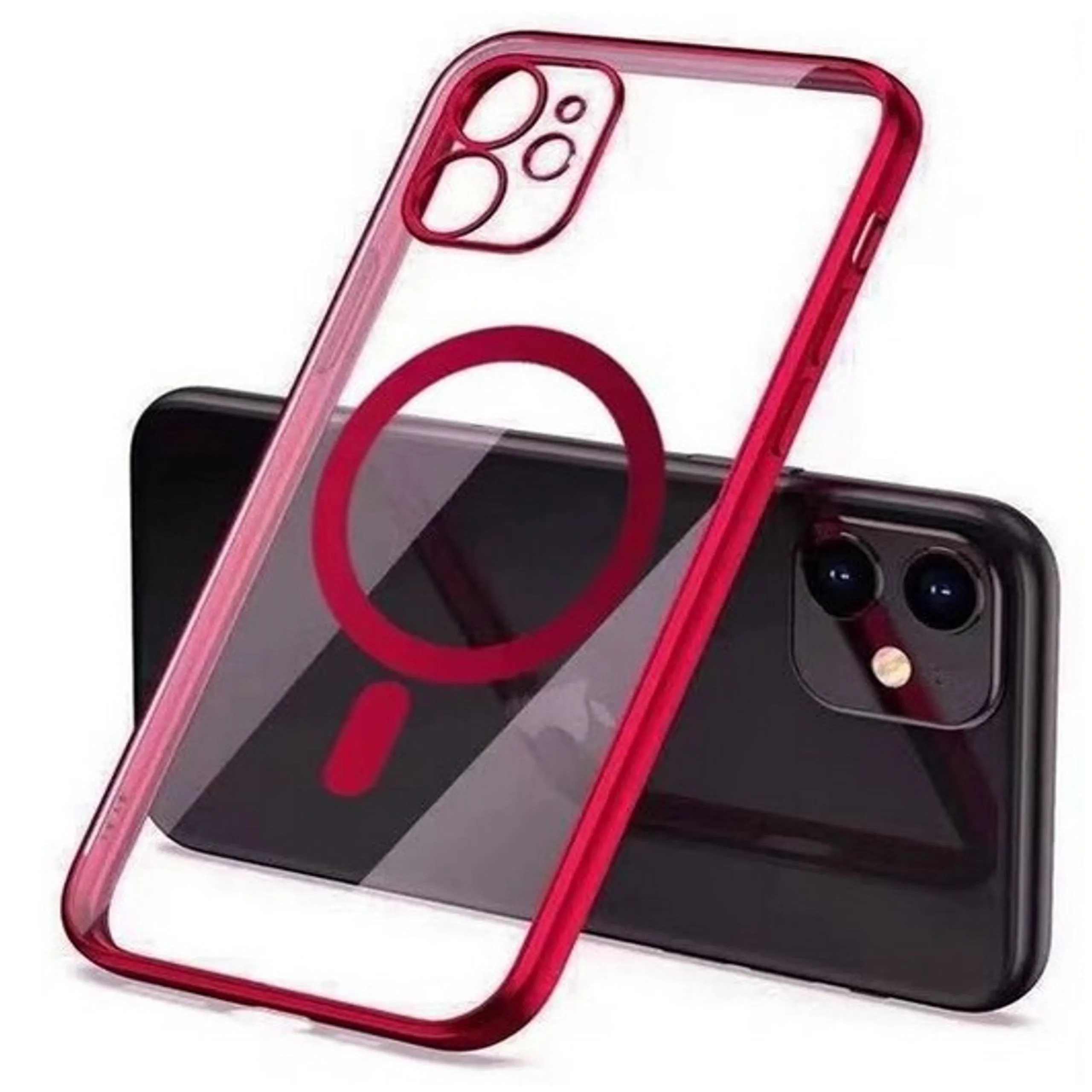 For Apple iPhone 15 Pro (6.1") Hybrid Clear with Plating Chrome Frame & Camera Protection Compatible with Magsafe  Phone Case Cover