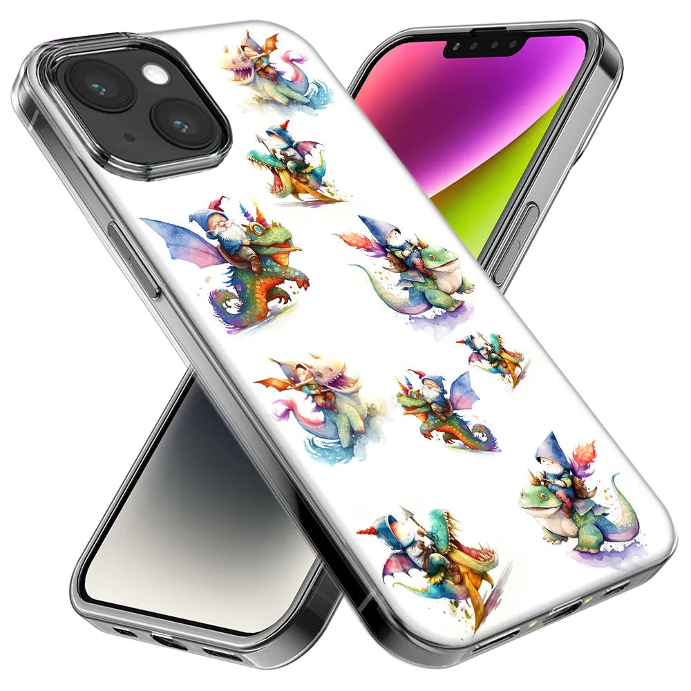 For Apple iPhone 15 Pro Max Cute Fairy Cartoon Gnomes Dragons Monsters Design Hybrid Protective Phone Case Cover