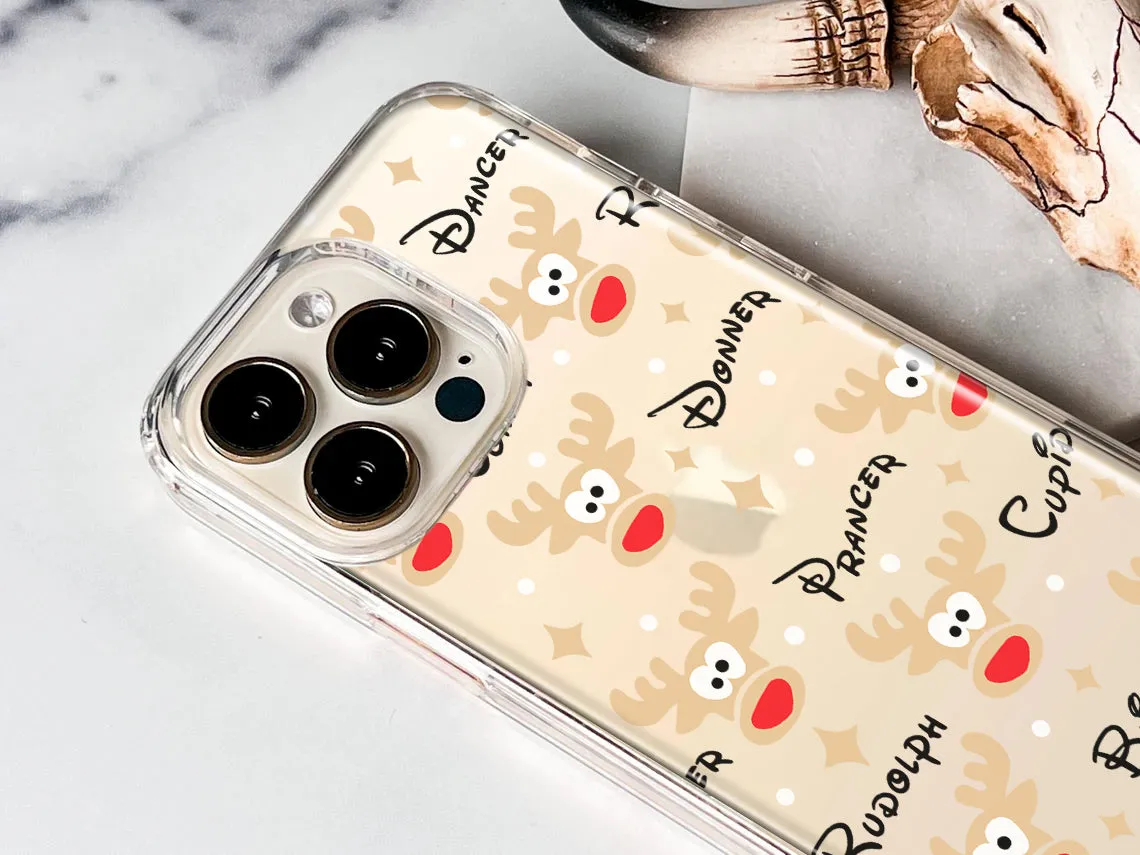 For Apple iPhone 15 Pro Max Red Nose Reindeer Christmas Winter Holiday Design Hybrid Protective Phone Case Cover