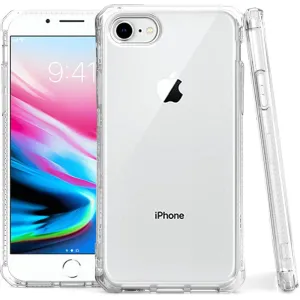 For Apple iPhone SE 2022 /SE 2020/8/7 Hybrid Transparent Thick TPU Rubber Silicone Corners Shockproof Protective Slim Back Clear Phone Case Cover