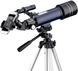 for Kids&Beginners,70mm Astronomy Refractor with Adjustable Tripod,Travel with Carry Bag, Phone Adapter and Wireless Remote,White