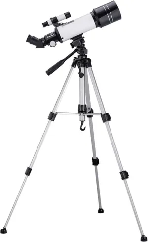 for Kids&Beginners,70mm Astronomy Refractor with Adjustable Tripod,Travel with Carry Bag, Phone Adapter and Wireless Remote,White