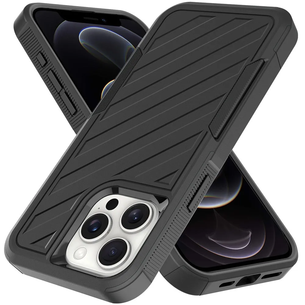 For Samsung Galaxy A16 5G Premium Design Hybrid lined Shockproof Rugged Textured 2in1 Hard PC & Silicone TPU Non Slip Tough Case Cover