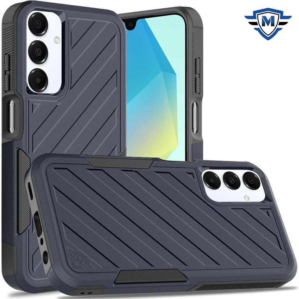 For Samsung Galaxy A16 5G Premium Design Hybrid lined Shockproof Rugged Textured 2in1 Hard PC & Silicone TPU Non Slip Tough Case Cover