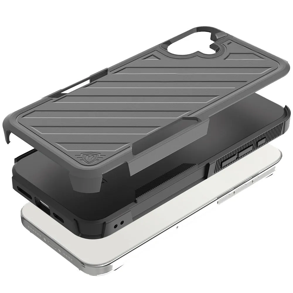For Samsung Galaxy A16 5G Premium Design Hybrid lined Shockproof Rugged Textured 2in1 Hard PC & Silicone TPU Non Slip Tough Case Cover