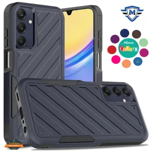 For Samsung Galaxy A16 5G Premium Design Hybrid lined Shockproof Rugged Textured 2in1 Hard PC & Silicone TPU Non Slip Tough Case Cover