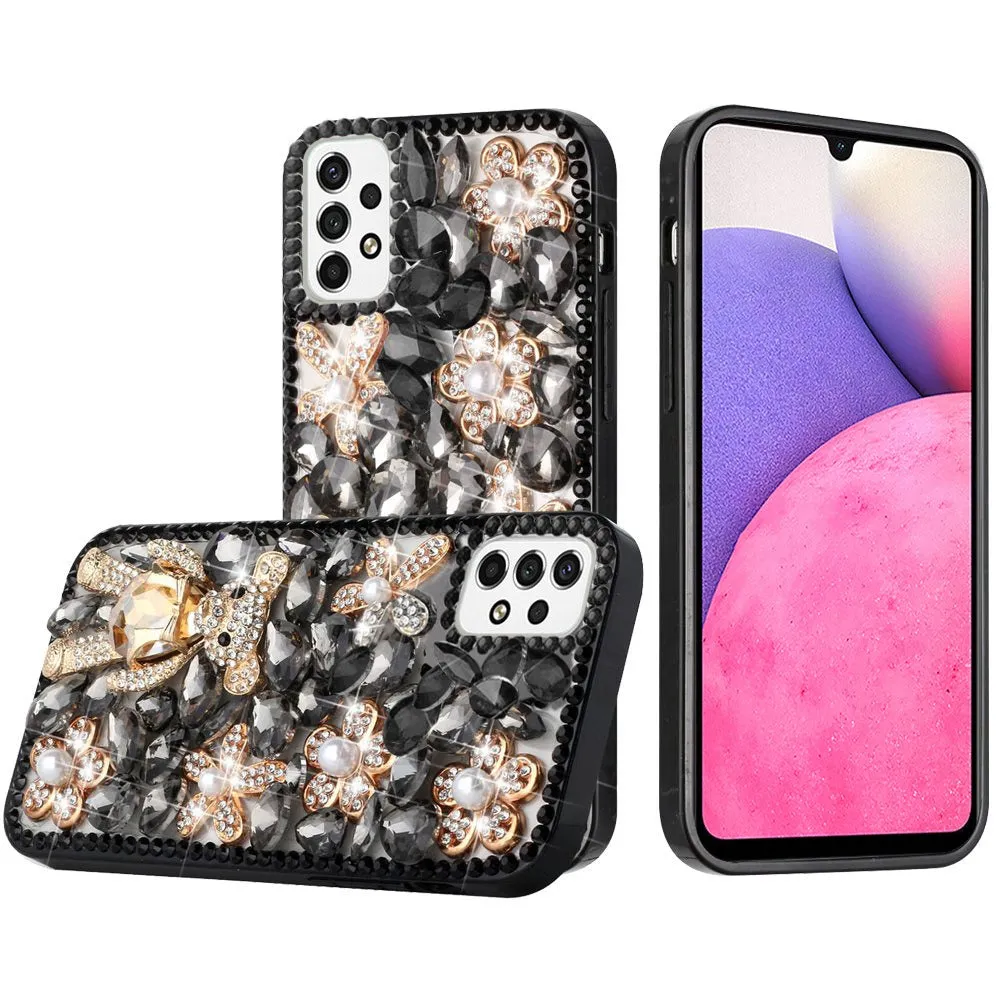 For Samsung Galaxy S22 Ultra Bling Crystal 3D Full Diamonds Luxury Sparkle Transparent Rhinestone Hybrid Protective  Phone Case Cover