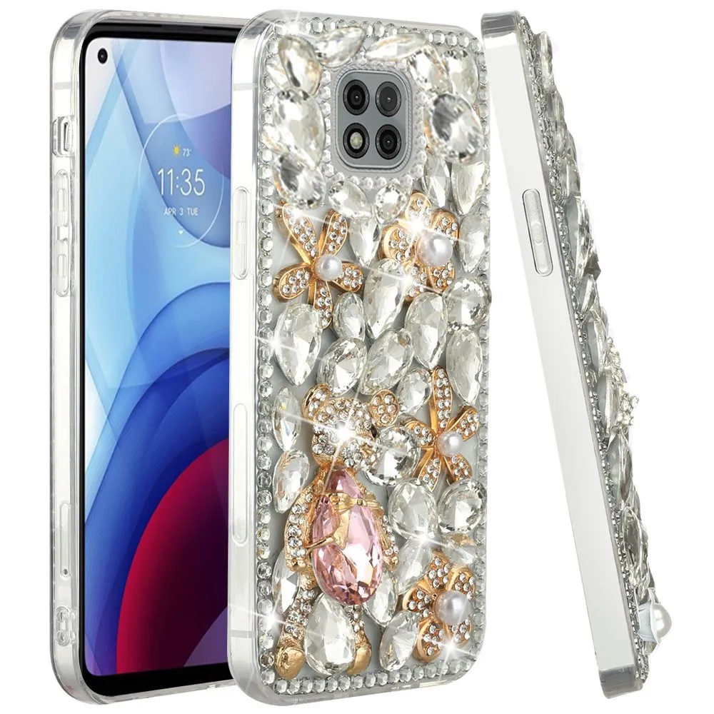For Samsung Galaxy S22 Ultra Bling Crystal 3D Full Diamonds Luxury Sparkle Transparent Rhinestone Hybrid Protective  Phone Case Cover