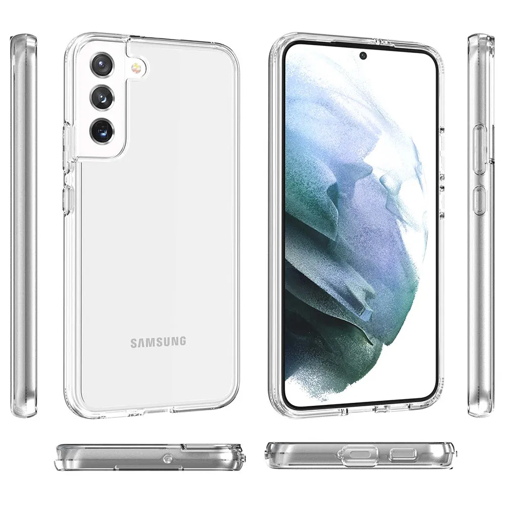 For Samsung Galaxy S23  Plus Clear Full Transparency Thick Hybrid Hard PC Shell & Soft TPU Shock-Absorption Bumper Transparent Phone Case Cover