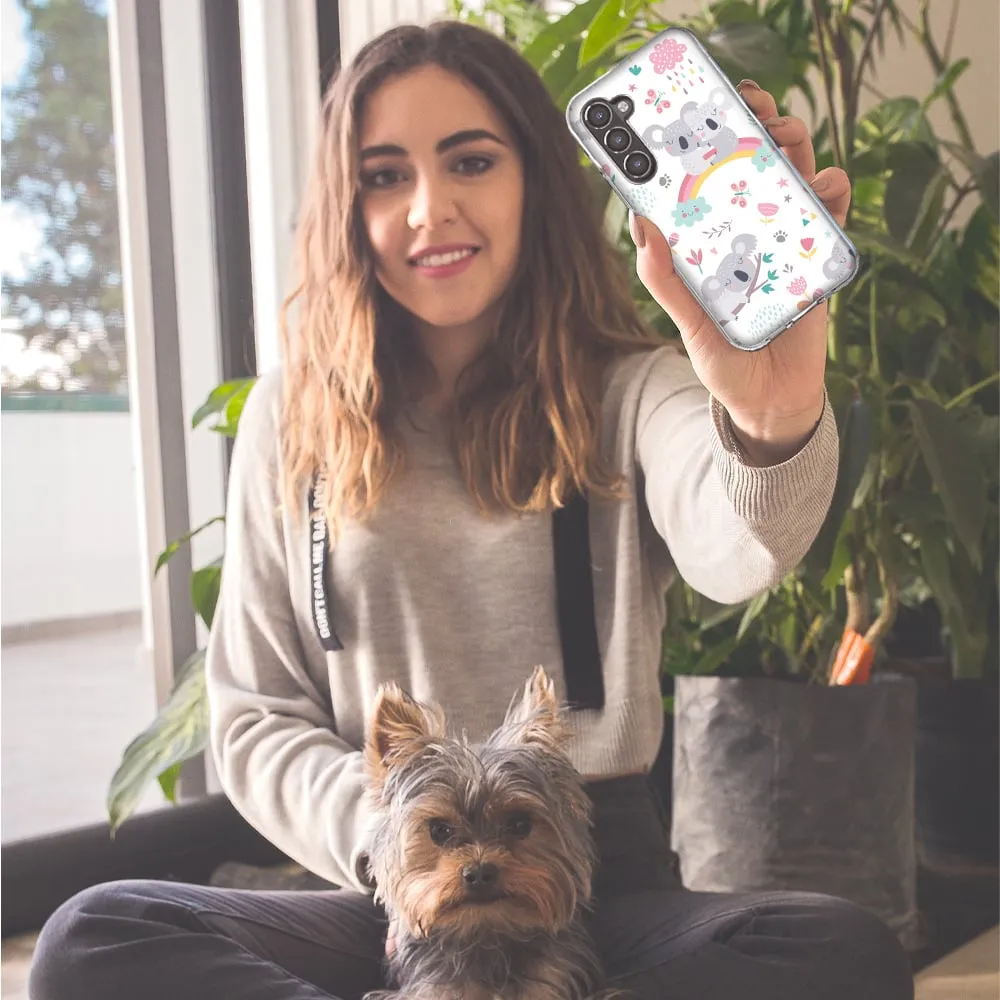 For Samsung Galaxy S24 Ultra Cute Rainbow Koalas Flowers Butterflies Slim Shockproof Hard Shell TPU Case Heavy Duty Protective Phone Cover