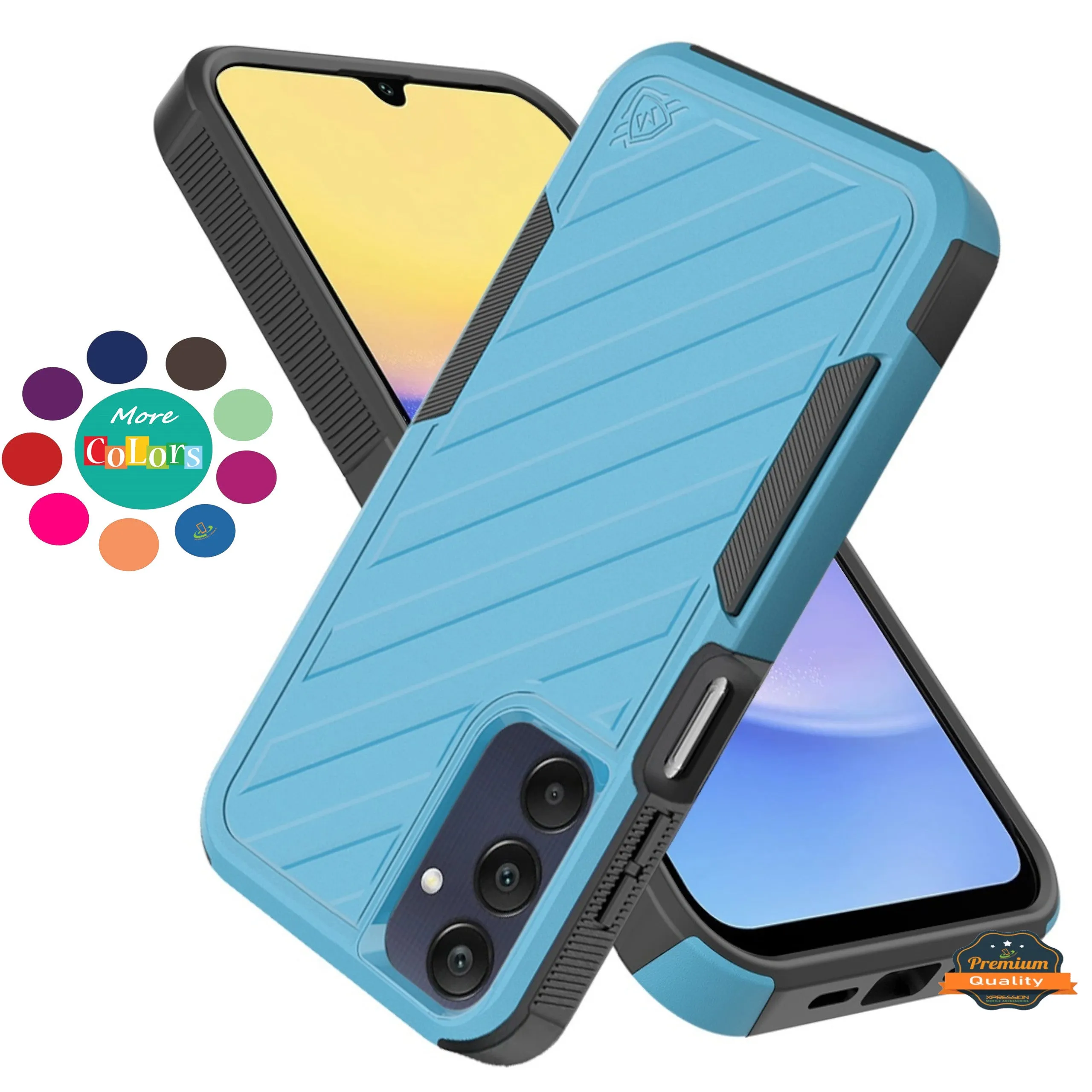 For Samsung Galaxy S25  /S25 Plus /S24  Plus Hybrid lined shockproof dual layer Rugged 2in1 Hard PC & Silicone TPU Non Slip Textured Tough Armor Case Cover
