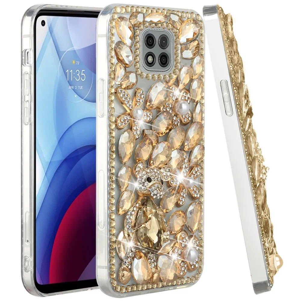 For Samsung Galaxy Z Flip 3 5G Bling Clear Crystal 3D Full Diamonds Luxury Sparkle Transparent Rhinestone Hybrid  Phone Case Cover