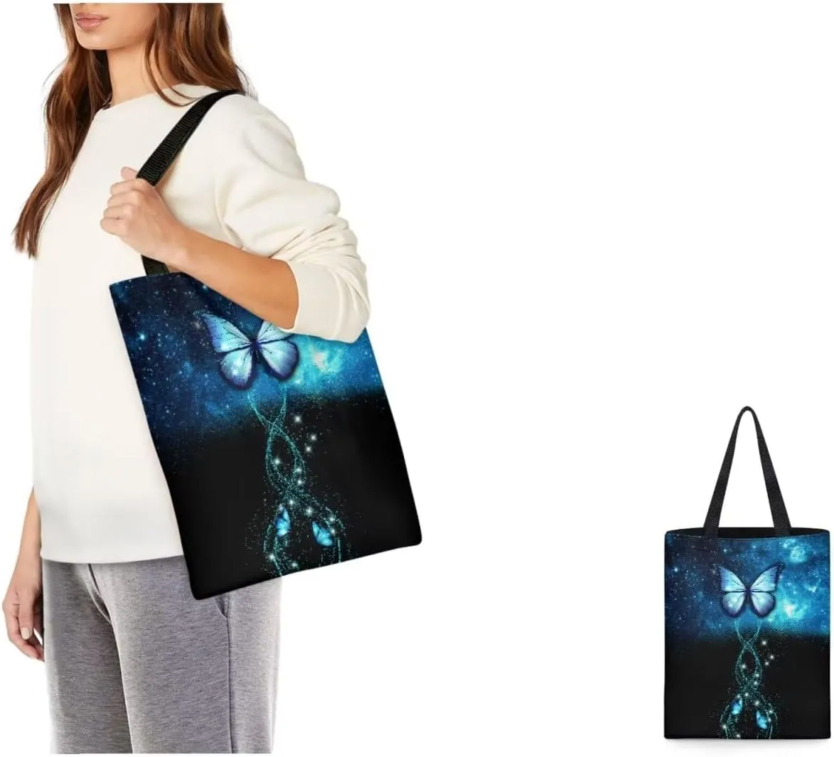 FOR U DESIGNS Women Canvas Reusable Tote Bag Women Shopping Tote Bags Book Bags