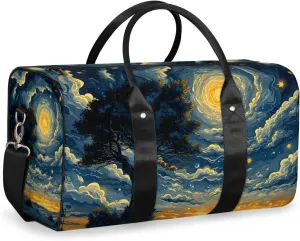 Forest Moon Travel Duffle Bag for Women Men Gym Duffel Foldable Bag Waterproof Weekender Galaxy Nature Gothic Duffle Tote