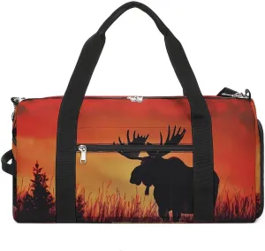 Forests Abstract Landscape Design Deer Gym Bag for Men Women Lightweight Duffel Bag Sports Workout Bag for Travel Yoga