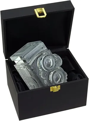 Fotodiox Crystal TLR Camera Display Model - 4/5 Sized Replica of Rolleiflex 2.8 Camera with Zeiss Planar 80mm Lens; Paperweight, Book Shelf, Bookends, Paper Weight