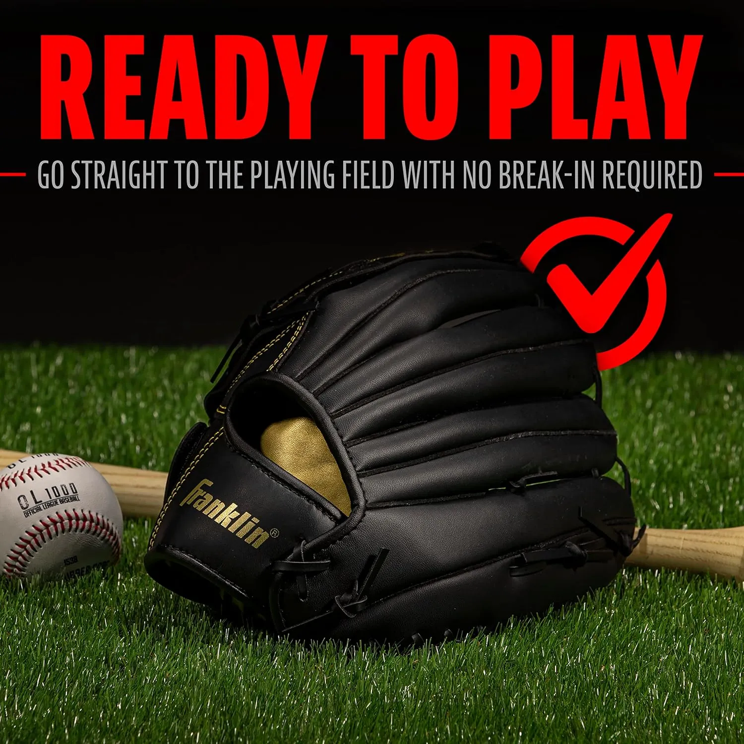Franklin Sports Baseball   Softball Gloves - Field Master Adult   Youth Baseball   Softball Gloves - Right Hand   Left Hand Gloves - Infield   Outfield Mitts - Multiple Sizes   Colors
