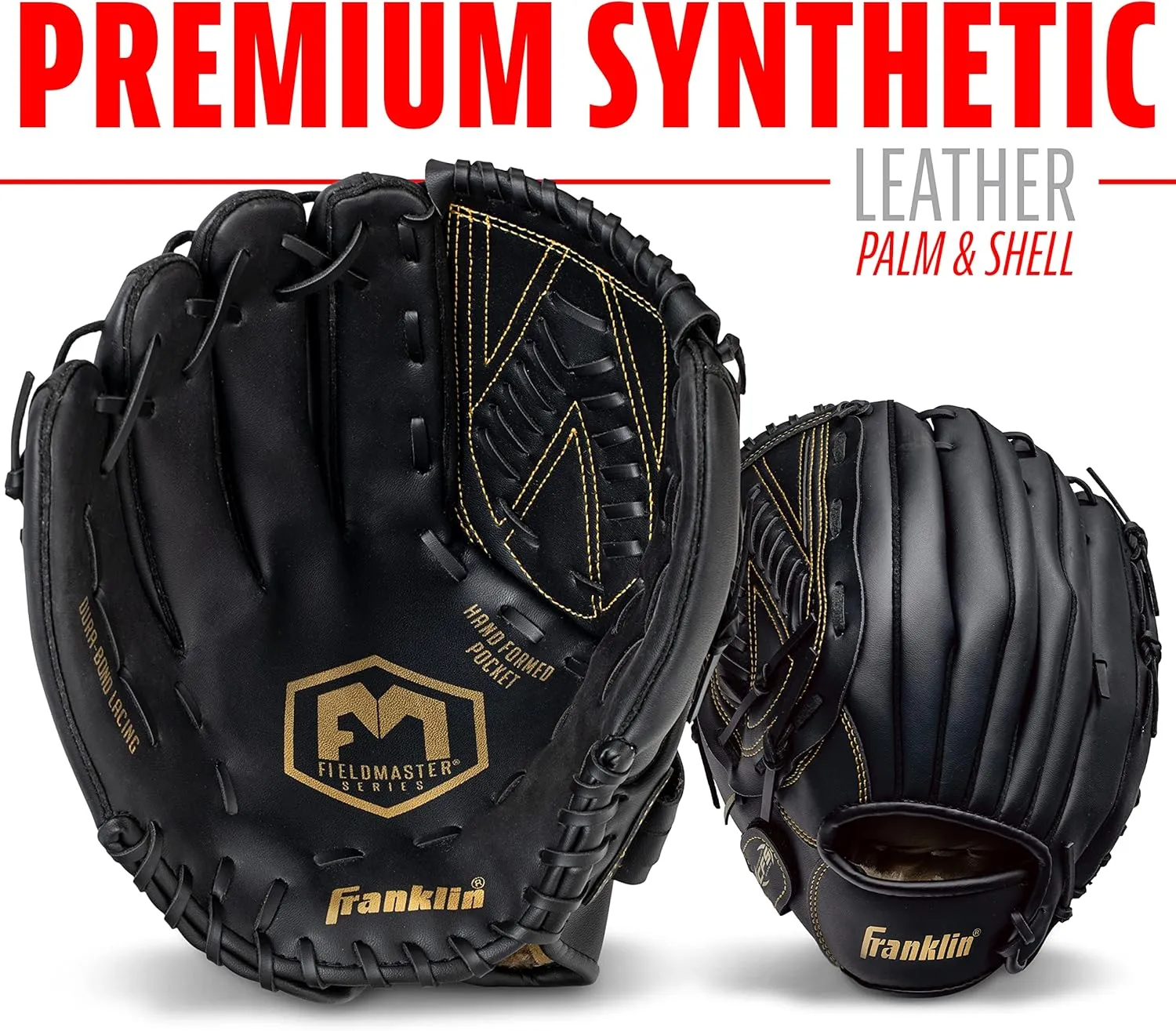 Franklin Sports Baseball   Softball Gloves - Field Master Adult   Youth Baseball   Softball Gloves - Right Hand   Left Hand Gloves - Infield   Outfield Mitts - Multiple Sizes   Colors