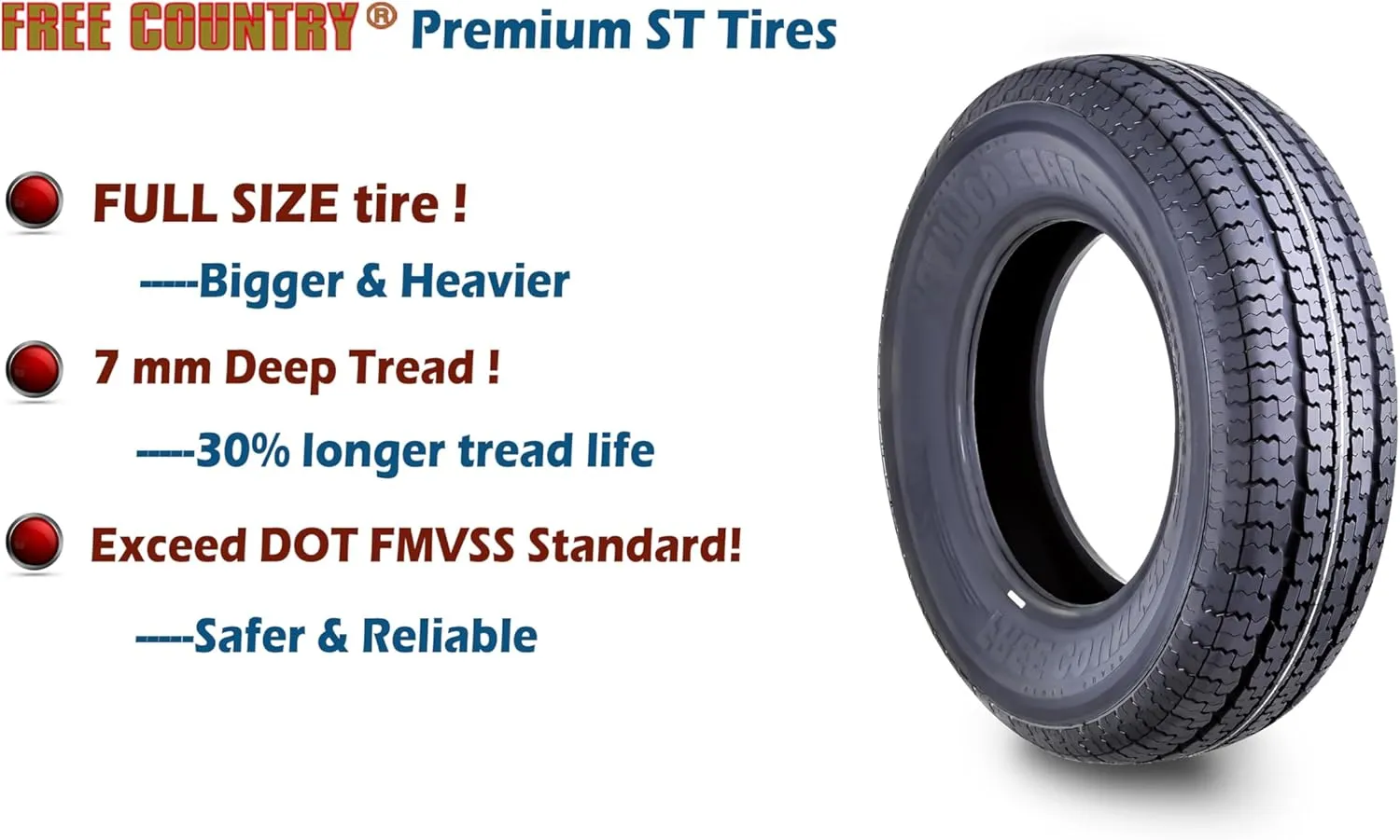 Free Country Trailer Tire Wheel Assembly ST175/80R13 8-Ply D 97M 5 Lug on 4.5" PCD Silver Mod Rim,SET 2
