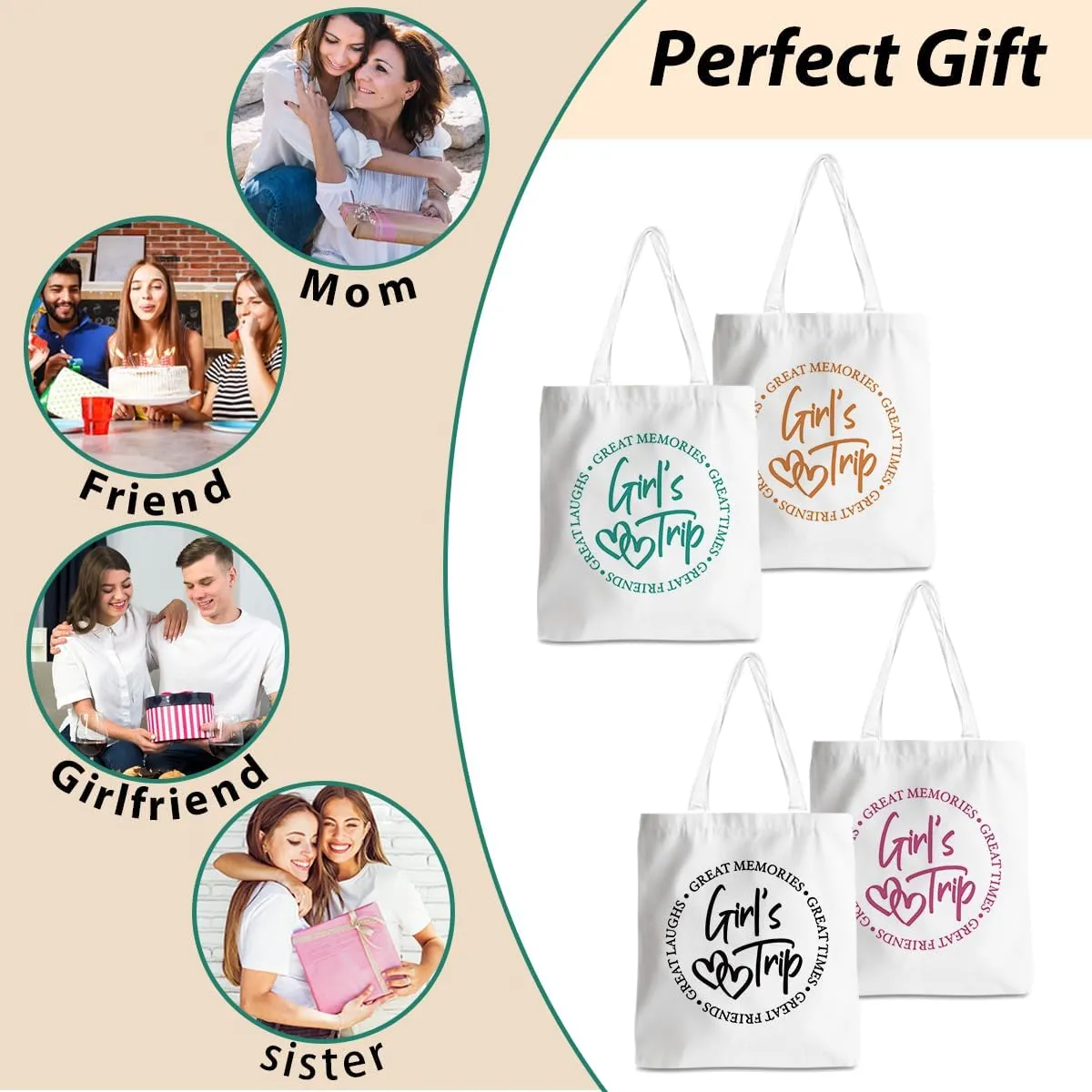 Friend Trip Gifts Favors 2025, Sister Weekend Gifts Tote Bag Goodie Gifts, Bestie Gifts Vacation Weekend Bag Friendship Gifts