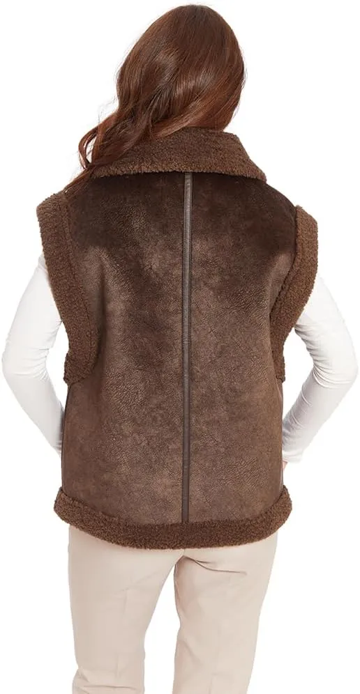 Frye Women's Zip Front Faux Suede Vest