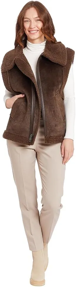 Frye Women's Zip Front Faux Suede Vest