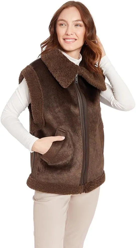 Frye Women's Zip Front Faux Suede Vest