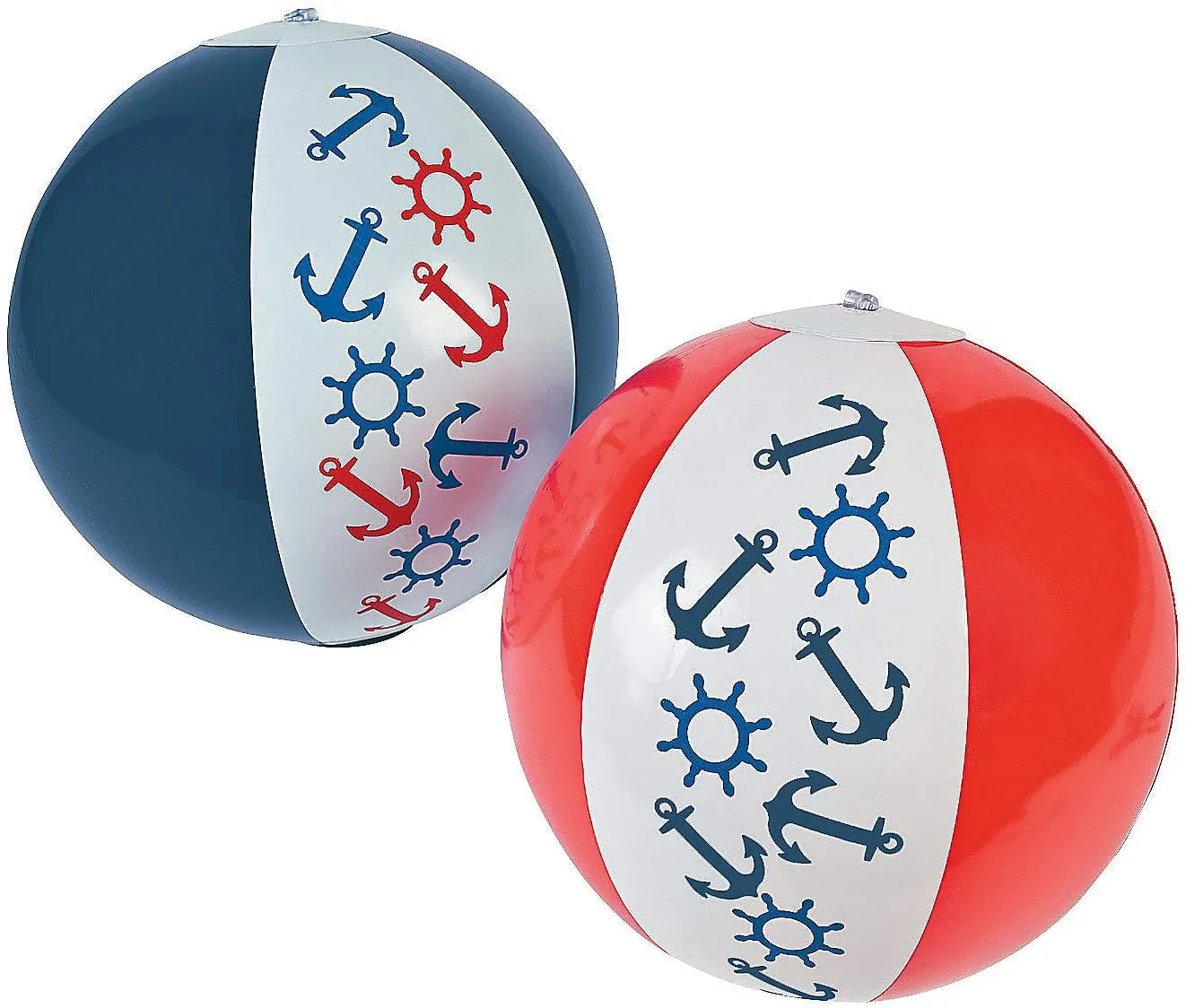 Fun Express Nautical 14" Beach Balls Summer Toys- 12 Individual Beach Balls - VBS Vacation Bible School Supplies/Decor