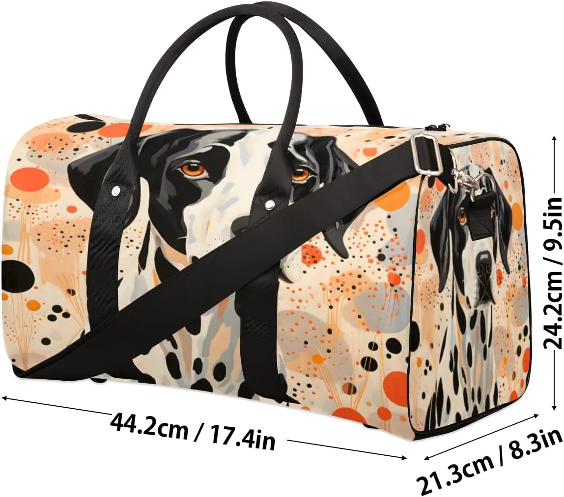 Funny Dog Themed Travel Duffle Bag, Sports Gym Bags for Women Men, Carry On Weekender Overnight Workout Airplane Trips Bag